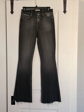 L'AGENCE Black Washed High-Rise Flare Jeans